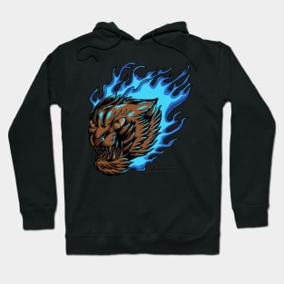 Tiger fire blue Hoodie